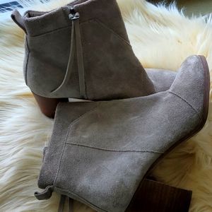 Tom's, beige, ankle length wedge boots